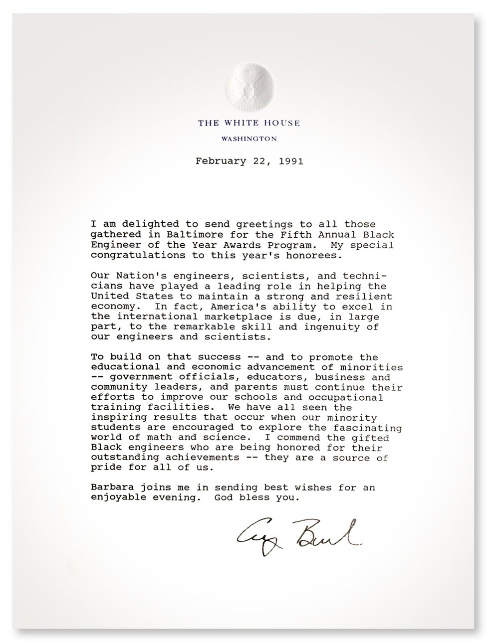 PresidentBushLetter