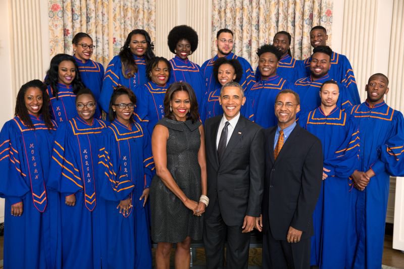 Presidential Photo with Eric Conway and Morgan State Choir1